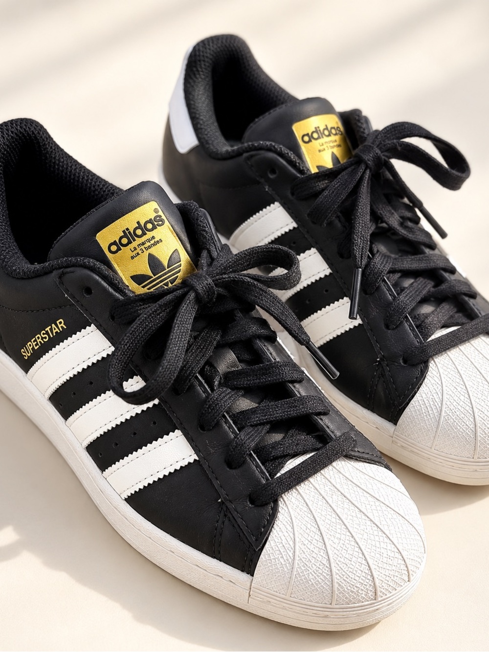 Adidas Superstar Black White Sneakers Classic Streetwear Shoes Womens 7.5 Retro
